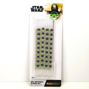 Mandalorian & Baby Yoda reusable straws set